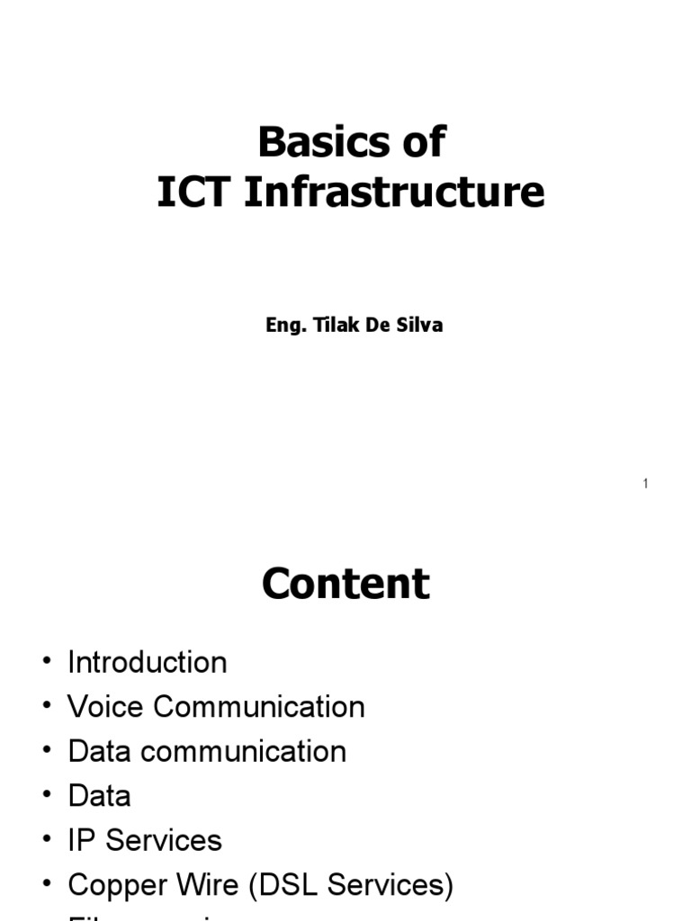 ICT Infrastructure Basics | PDF | Public Switched Telephone Network ...
