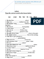 Possessive Adjectives Fun Activities Games Grammar Drills - 5365