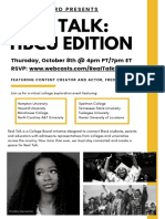 Real Talk: Hbcu Edition: Thursday, October 8th at 4pm PT/7pm ET