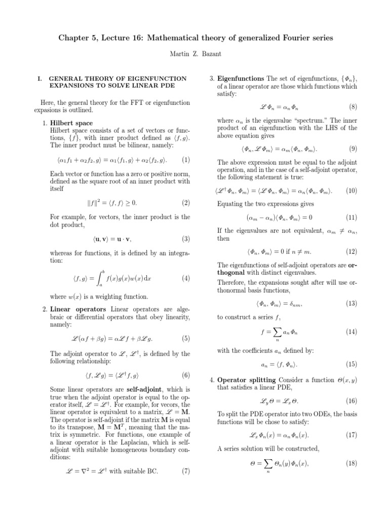 Generalized Fourier Series Theory | PDF | Vector Space | Hilbert Space