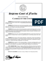 Florida Supreme Court Proclamation in re Cameras in Courts 