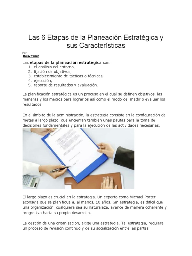 Etapas de la Planeación Estratégica | PDF | Planificación estratégica ...