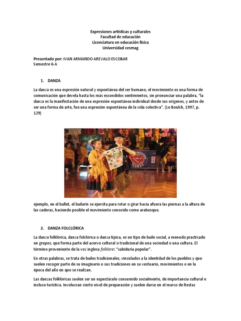 Expresiones Artísticas y Culturales | PDF | Bailes | Folklore
