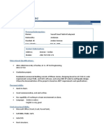 Curriculum Vitae: Personal Information