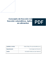 Concepto de Fracción Másica y Fracción Volumétrica. Aplicaciones en Alimentos PDF