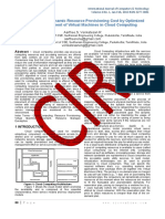 Secure Dynamic Resource Provisioning Cost by Optimized Placement of Virtual Machines in Cloud Computing