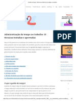 Gestão Do Tempo - 10 Técnicas Infalíveis para Utilizar No Trabalho PDF