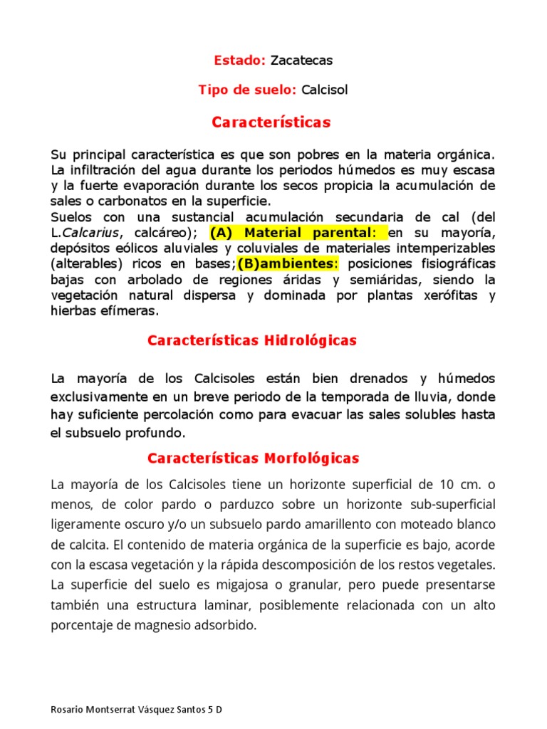 Características de los Calcisoles en Zacatecas | PDF | Suelo | Ciencia ...