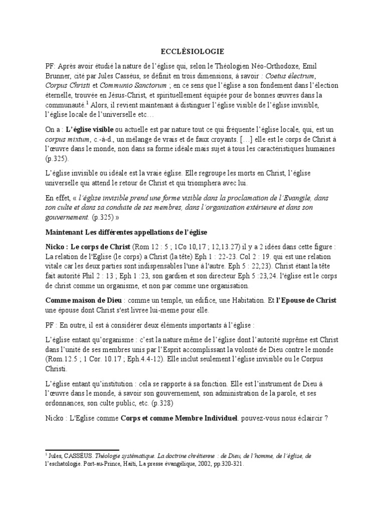 Comprendre l'Église : Visibilité et Invisibilité | PDF | Église ...