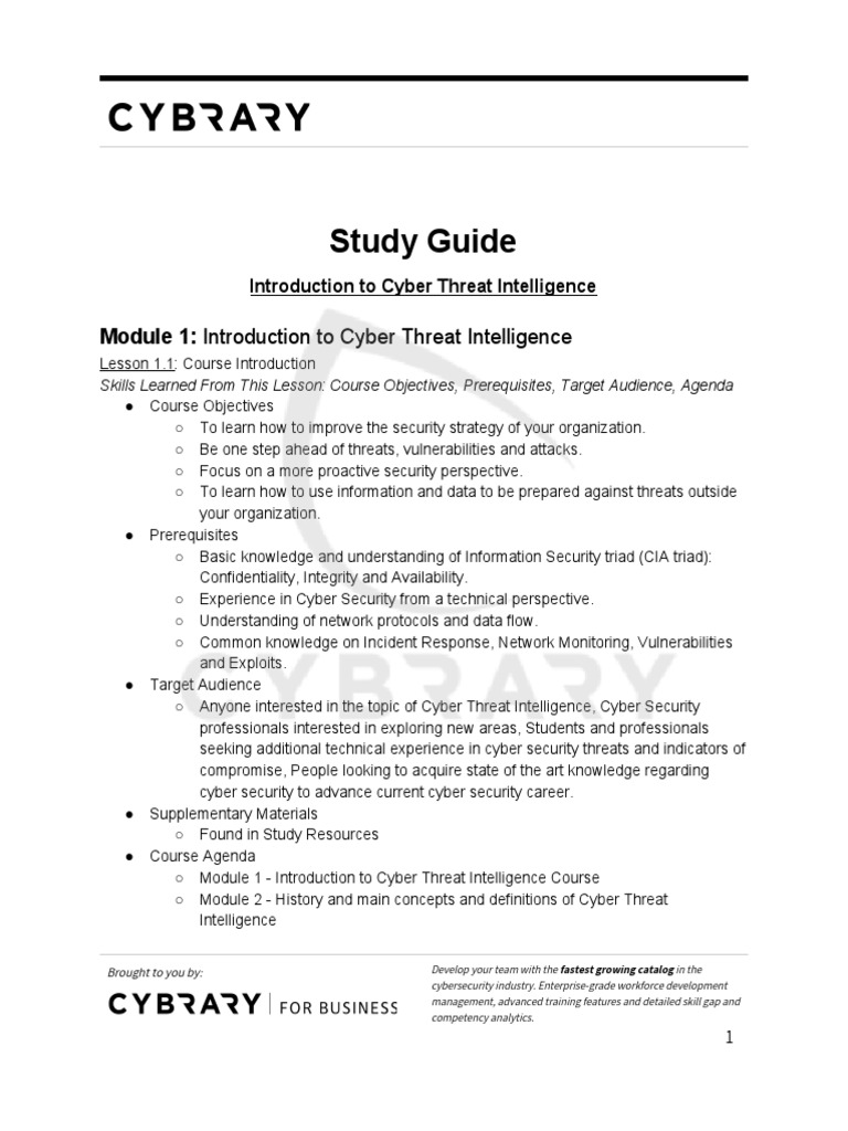 Cyber Threat Intelligence Overview | PDF | Military Intelligence ...