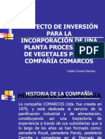 Proyecto de Inversión para La Incorporación de Una Planta Procesadora de Vegetales para La Compañía Comarcos