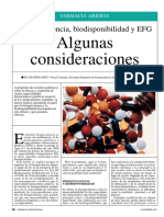 Algunas Consideraciones: Bioequivalencia, Biodisponibilidad y EFG