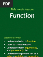 Function Additional Notes