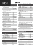 DMV Fees: Driver's License, Commercial Driver's License, Learner's Permit, Photo ID Vehicle Registration