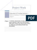 Project Work on Nano Solar Cell Characterization