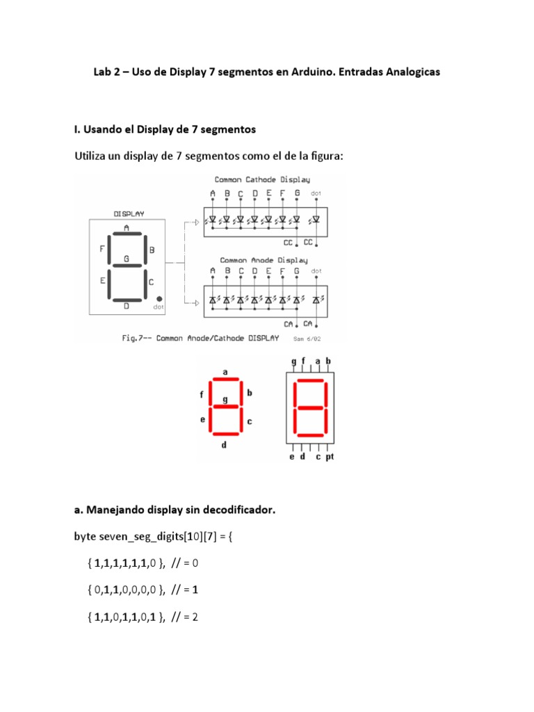 Lab 2 - Uso de Display 7 Segmentos en Arduino. Entradas Analogicas ...