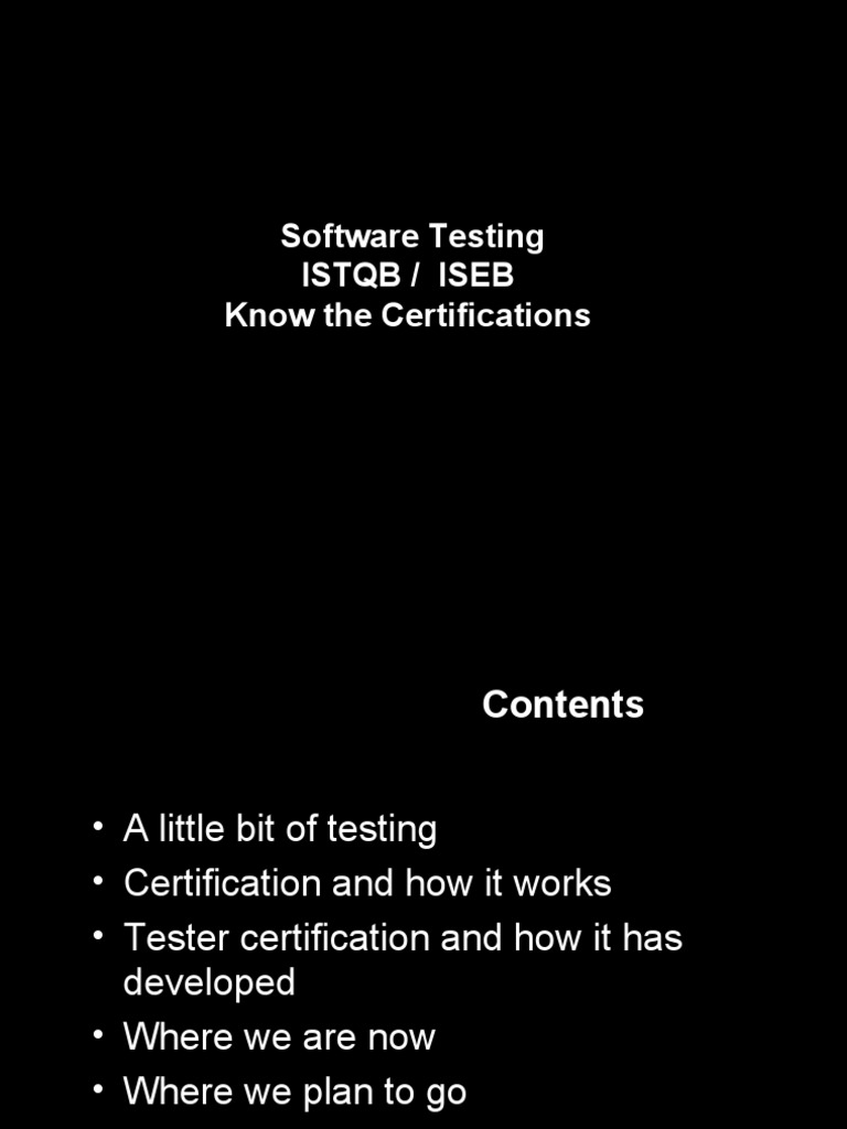 ISEB Software Testing Certification Guide | PDF | International ...