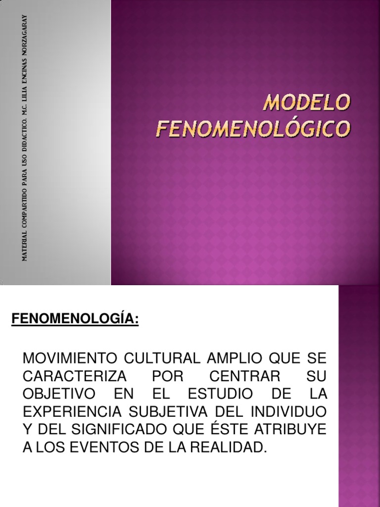 Tema 5. Modelo Fenomenológico PDF | PDF | Percepción | Sicología