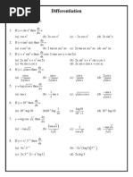 Differentiation: Dy DX Dy DX Dy DX