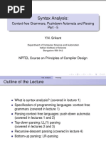 Syntax Analysis:: Context-Free Grammars, Pushdown Automata and Parsing Part - 5