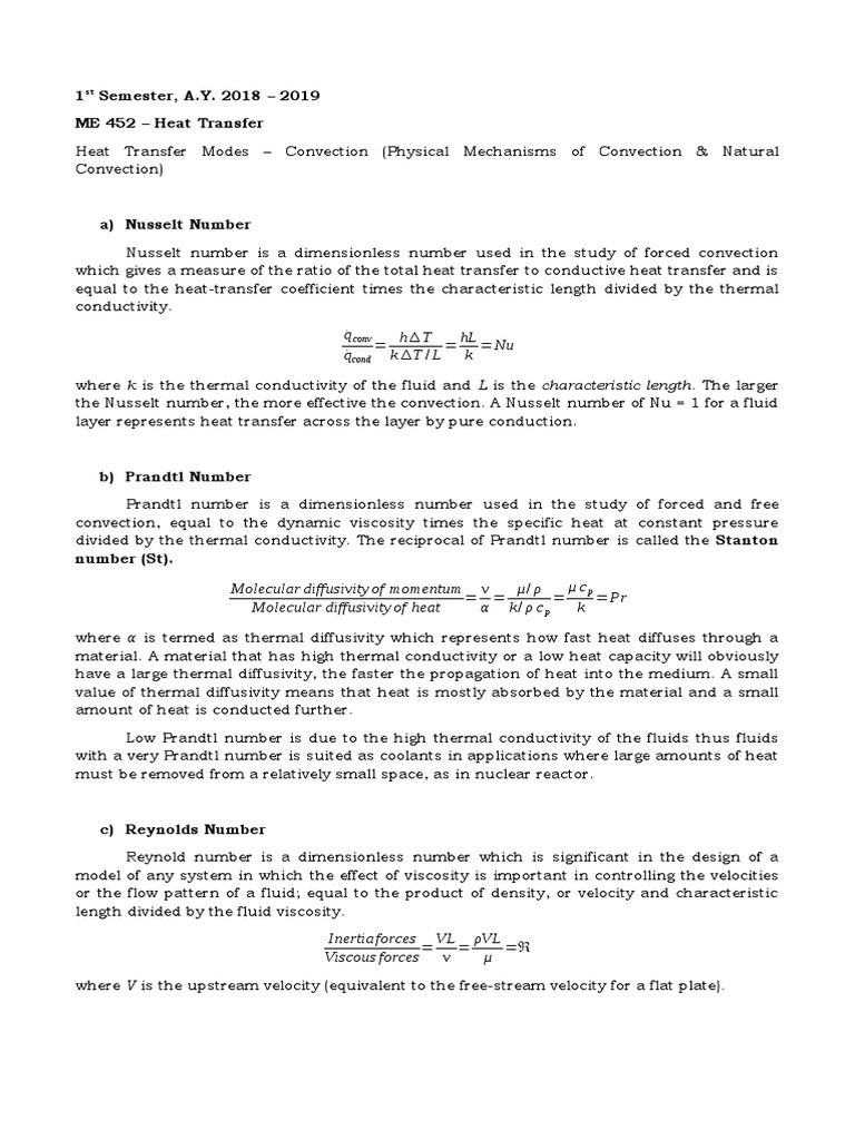 Heat Transfer: Convection Fundamentals | PDF | Reynolds Number | Heat ...