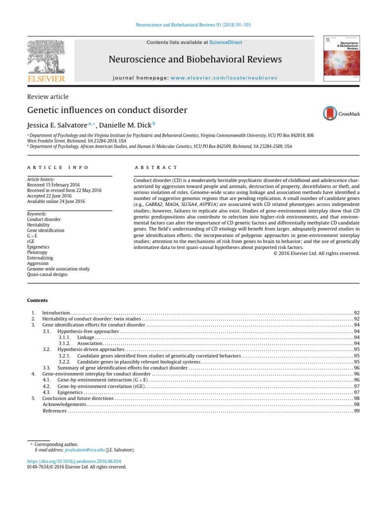 Pengaruh Genetik Pada Conduct Disorder | PDF | Genetic Linkage | Genome ...