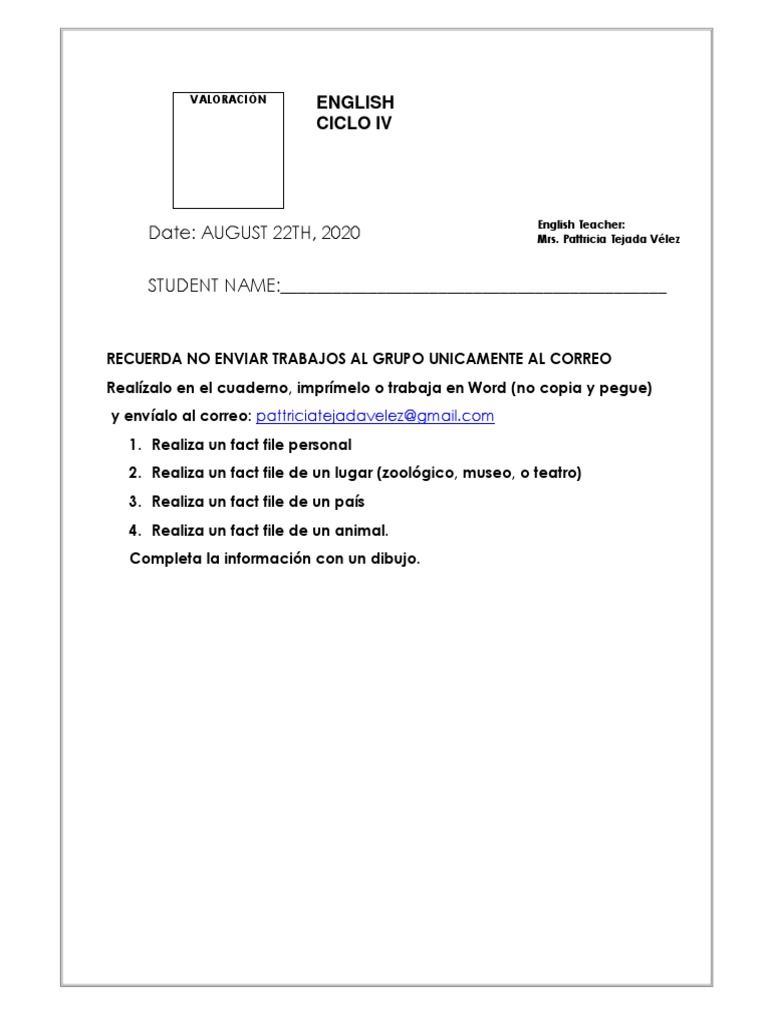 INGLES 9° Fact File Ago 22 PDF PDF