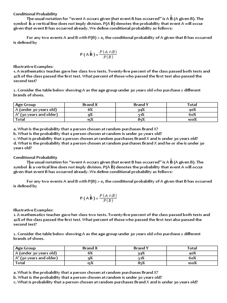 Understanding Conditional Probability Concepts | PDF | Probability ...