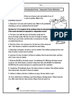 Determining Dependent and Independent Events - Independent Practice Worksheet PDF