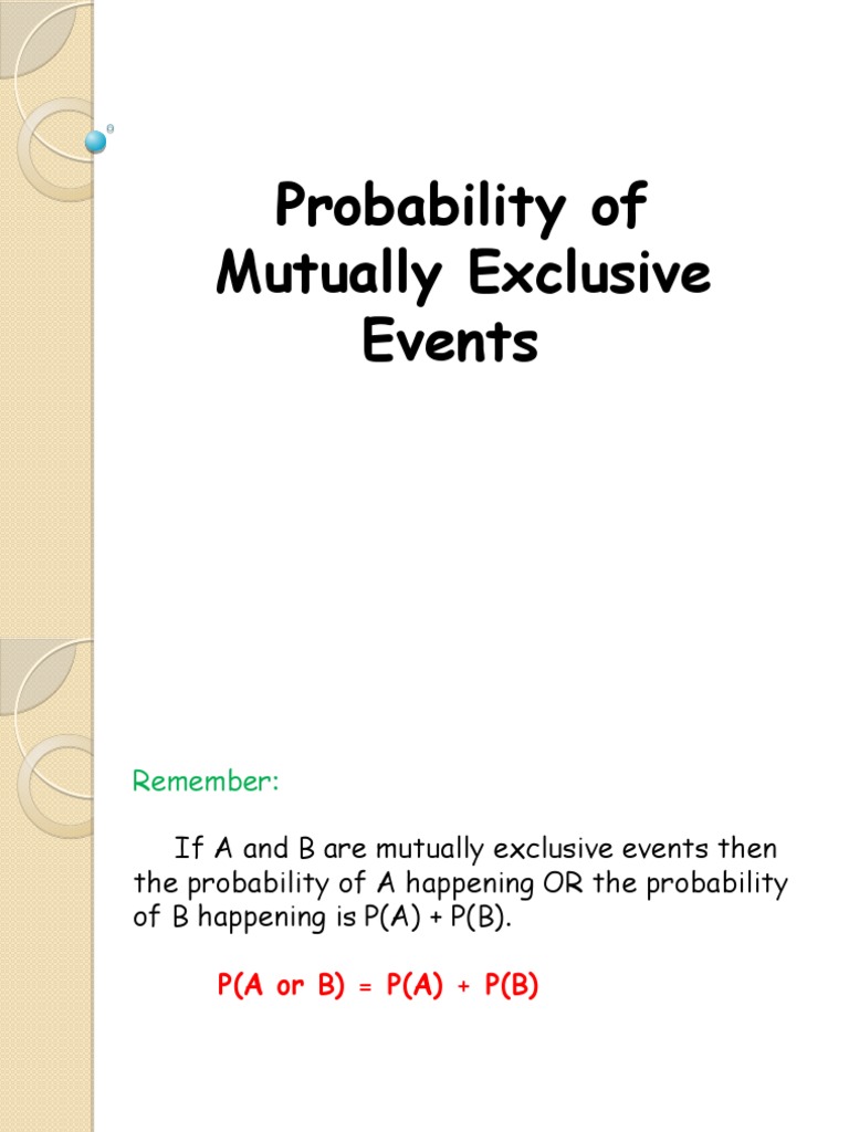 Calculating Probability of Mutually Exclusive and Non-Exclusive Events ...