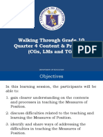 Walking Through Grade 10 Quarter 4 Content & Processes (CGS, Lms and TGS)