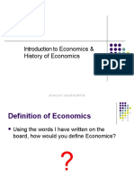 Introduction To Economics & History of Economics: Instructor: Sayed Kashif Ali