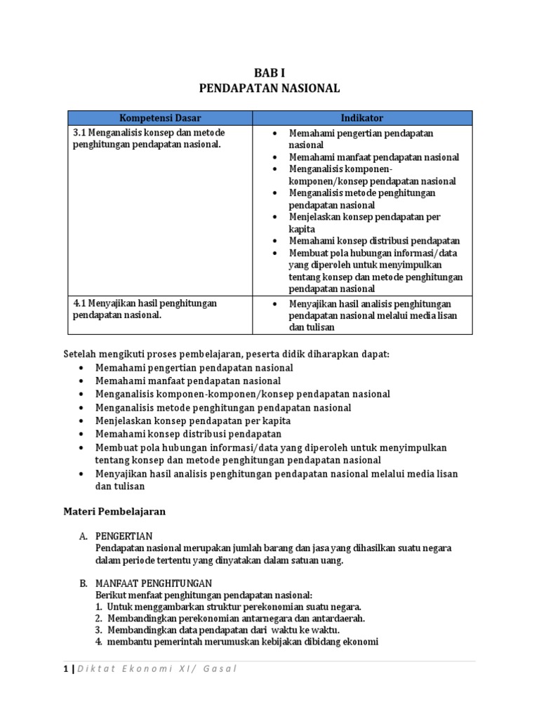 Bab I Pendapatan Nasional