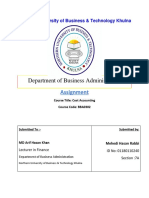 Department of Business Administration: Assignment