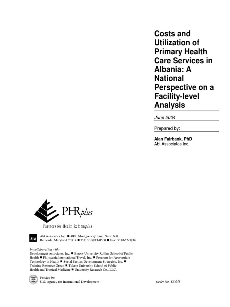 Albania Primary Health Care Costs Analysis | PDF | General Practitioner ...