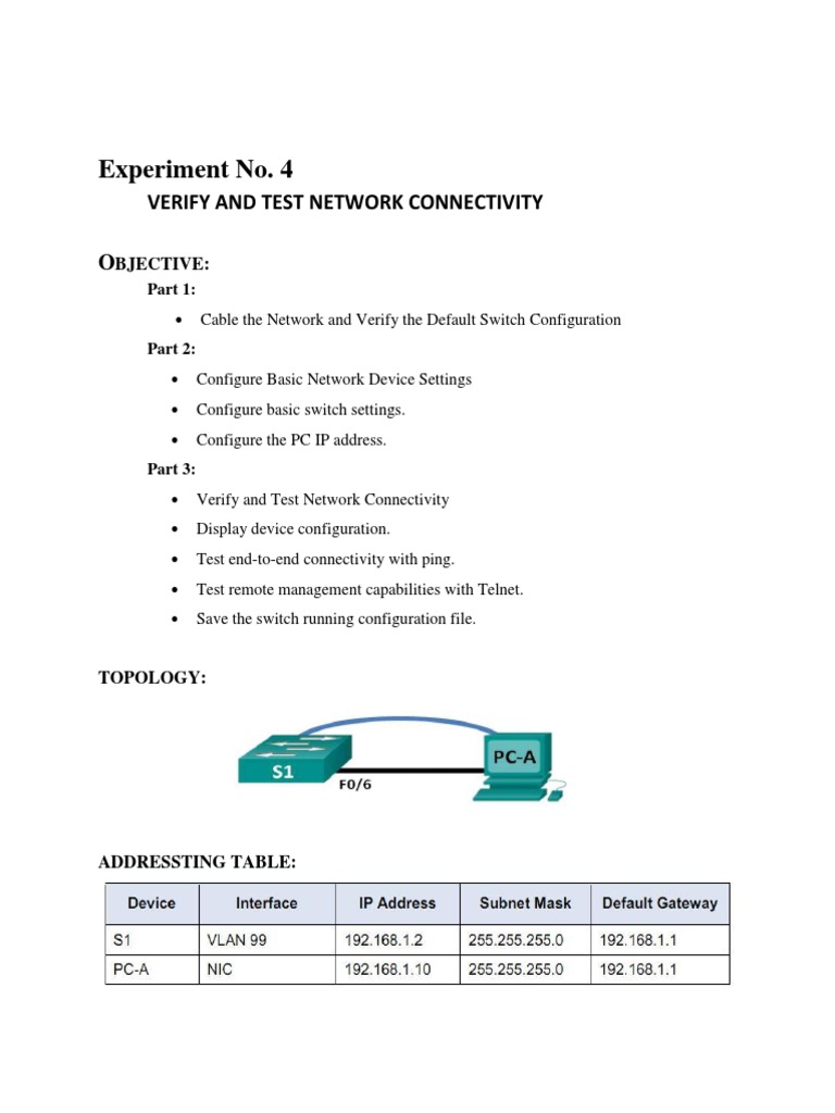 Configure VLAN 99 for Switch Management | PDF | Network Switch | Ip Address