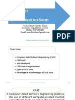 CSE-313 System Analysis and Design: Mohammad Shariful Islam Lecturer, Department of CSE Mobile: 01747612143