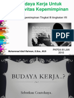 Budaya Kerja Dalam Efektivitas Kepemimpinan