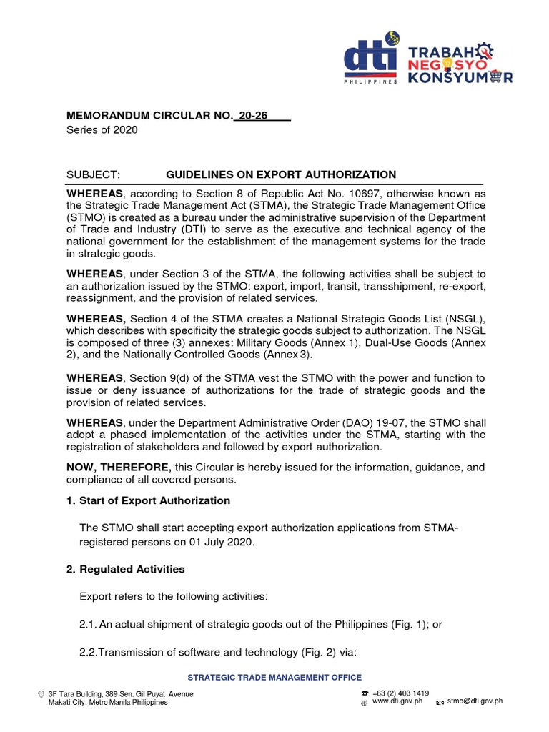 Dti Memorandum Circular No 20 26 Pdf Verification And Validation