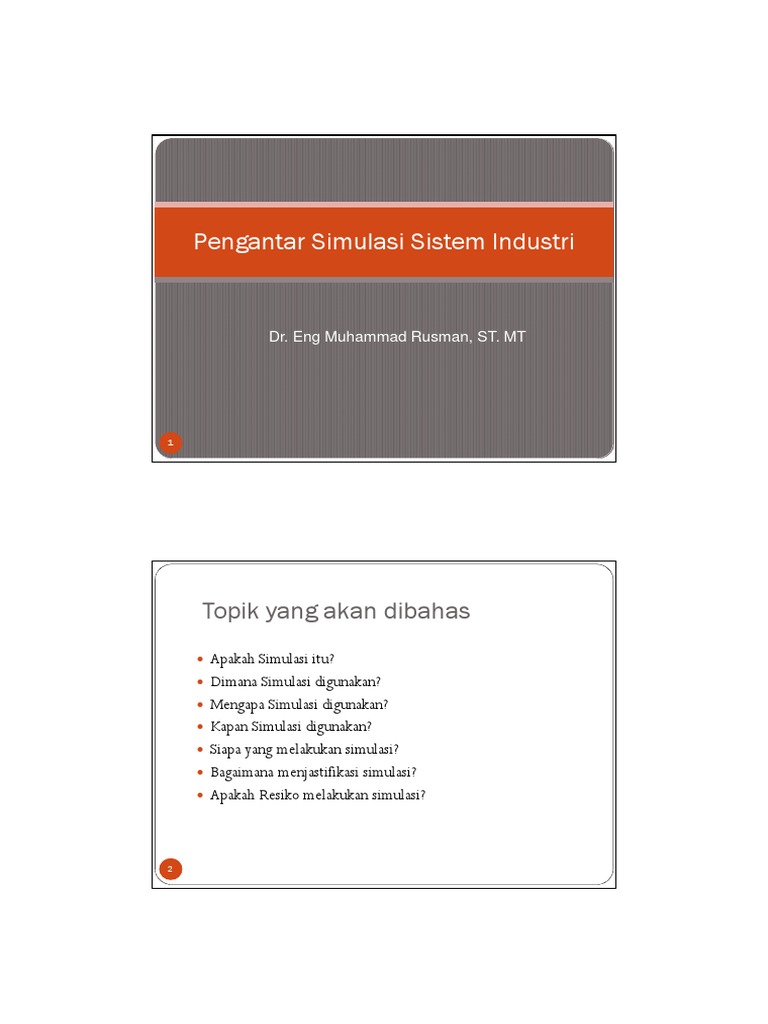 Simulasi Sistem Industri: Panduan Lengkap | PDF | Simulation | System