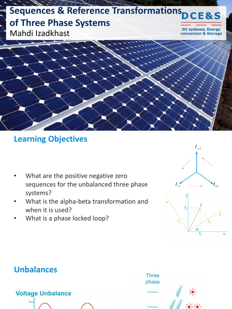 Sequences & Reference Transformations of Three Phase Systems | PDF