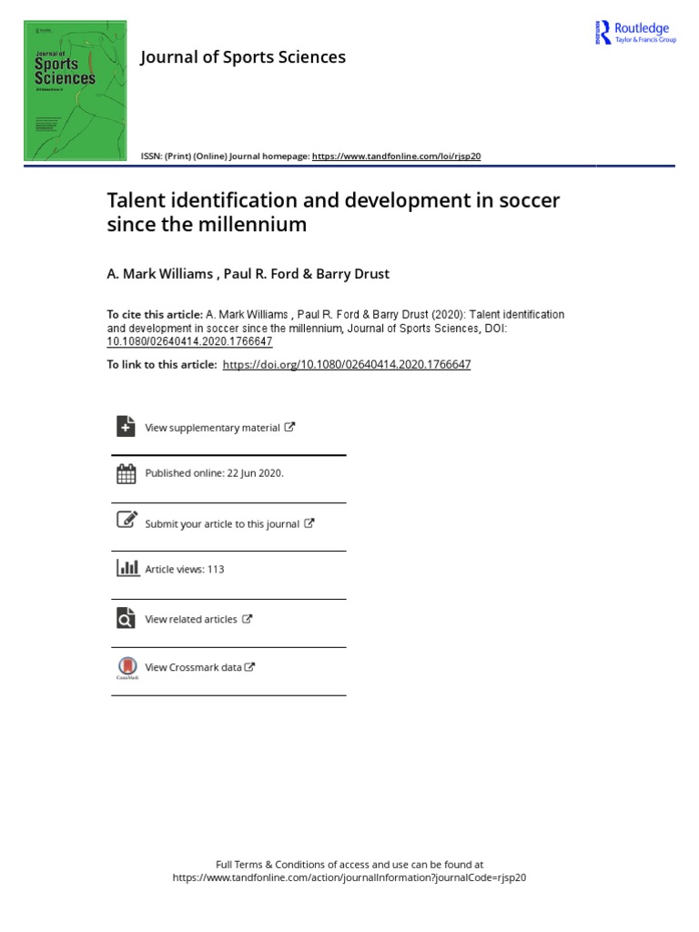 2020 - Williams Et Al - Talent Identification and Development in Soccer ...