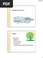 Health Economics: Economics - Definition - Characteristics - Components - Macroeconomics and Microeconomics