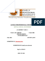 Lovely Professional University: Academic Task: 1 Course Code: MKT201 Course Title