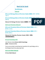 Book List For Sarah: AS/A Level Biology (Edexcel)