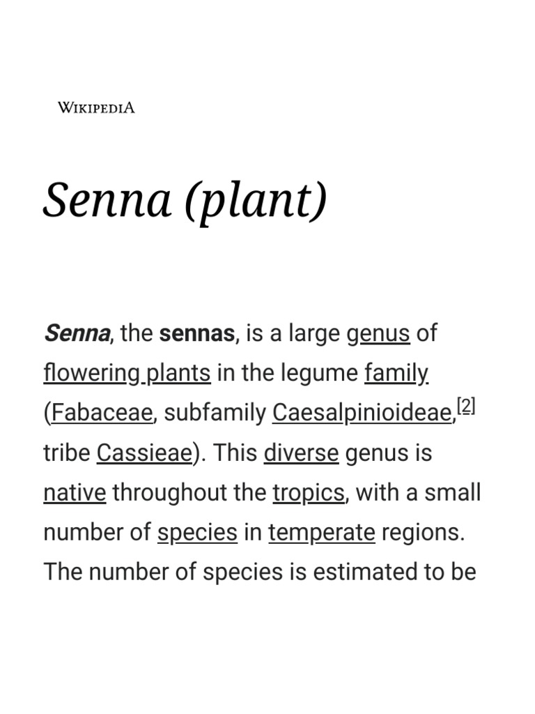 Senna (Plant) - Wikipedia, PDF, Organisms