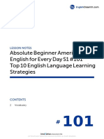 Absolute Beginner American English For Every Day S1 #101 Top 10 English Language Learning Strategies