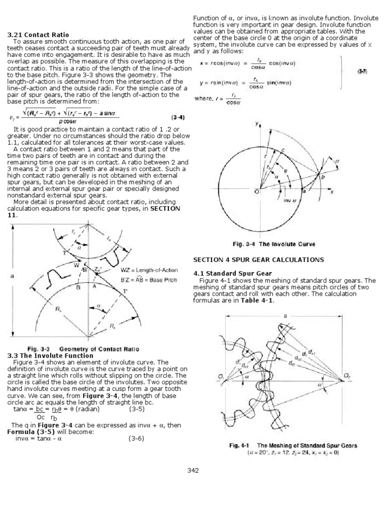 Spur Gears PDF Gear Trigonometric Functions