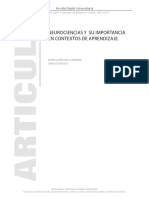 1. Neurociencias y su importancia en contextos de aprendizaje.