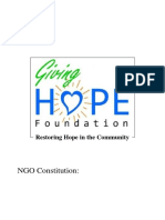 NGO Constitution:: Restoring Hope in The Community